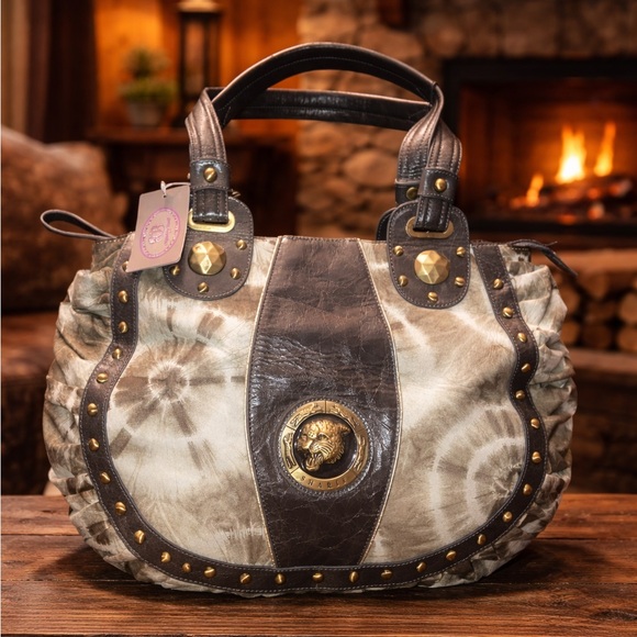 Sharif Handbags - Sharif Brown and tan calf Leather shoulder Bag NWT…